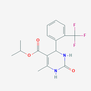 molecular formula C16H17F3N2O3 B3824967 propan-2-yl 6-methyl-2-oxo-4-[2-(trifluoromethyl)phenyl]-3,4-dihydro-1H-pyrimidine-5-carboxylate 