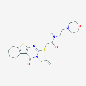 N-(2-morpholin-4-ylethyl)-2-[(4-oxo-3-prop-2-enyl-5,6,7,8-tetrahydro-[1]benzothiolo[2,3-d]pyrimidin-2-yl)sulfanyl]acetamide