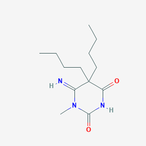 molecular formula C13H23N3O2 B3825092 5,5-Dibutyl-6-imino-1-methyl-1,3-diazinane-2,4-dione 