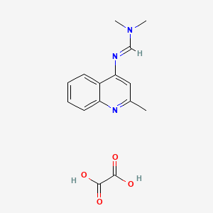 molecular formula C15H17N3O4 B3825101 N,N-dimethyl-N'-(2-methylquinolin-4-yl)methanimidamide;oxalic acid 