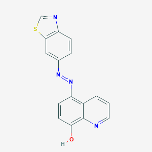 (5E)-5-[2-(1,3-benzothiazol-6-yl)hydrazinylidene]quinolin-8(5H)-one