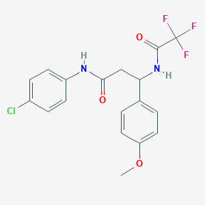 molecular formula C18H16ClF3N2O3 B3825234 N-(4-chlorophenyl)-3-(4-methoxyphenyl)-3-[(trifluoroacetyl)amino]propanamide 