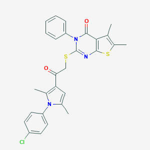 2-({2-[1-(4-chlorophenyl)-2,5-dimethyl-1H-pyrrol-3-yl]-2-oxoethyl}sulfanyl)-5,6-dimethyl-3-phenylthieno[2,3-d]pyrimidin-4(3H)-one