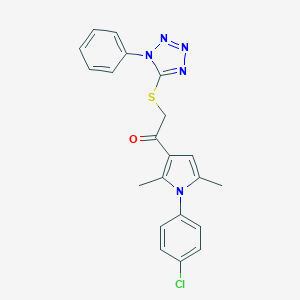1-[1-(4-chlorophenyl)-2,5-dimethyl-1H-pyrrol-3-yl]-2-[(1-phenyl-1H-tetraazol-5-yl)sulfanyl]ethanone