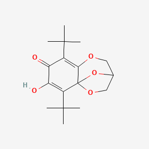 molecular formula C17H24O5 B3825385 2,5-Ditert-butyl-3-hydroxy-7,11,12-trioxatricyclo[7.2.1.01,6]dodeca-2,5-dien-4-one 
