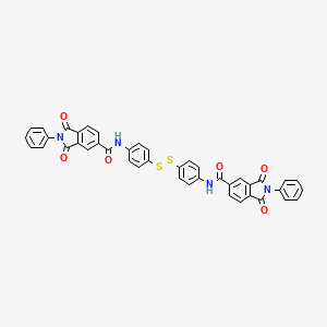 molecular formula C42H26N4O6S2 B3825429 N-[4-[[4-[(1,3-dioxo-2-phenylisoindole-5-carbonyl)amino]phenyl]disulfanyl]phenyl]-1,3-dioxo-2-phenylisoindole-5-carboxamide 