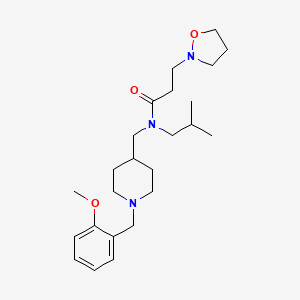 molecular formula C24H39N3O3 B3825434 N-[[1-[(2-methoxyphenyl)methyl]piperidin-4-yl]methyl]-N-(2-methylpropyl)-3-(1,2-oxazolidin-2-yl)propanamide 