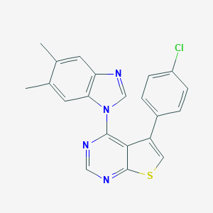 5-(4-chlorophenyl)-4-(5,6-dimethyl-1H-benzimidazol-1-yl)thieno[2,3-d]pyrimidine