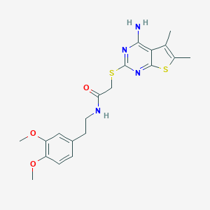 2-(4-amino-5,6-dimethylthieno[2,3-d]pyrimidin-2-yl)sulfanyl-N-[2-(3,4-dimethoxyphenyl)ethyl]acetamide