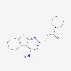 2-[(4-Amino-5,6,7,8-tetrahydro-[1]benzothiolo[2,3-d]pyrimidin-2-yl)sulfanyl]-1-piperidin-1-ylethanone