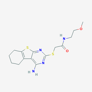 2-[(4-amino-5,6,7,8-tetrahydro-[1]benzothiolo[2,3-d]pyrimidin-2-yl)sulfanyl]-N-(2-methoxyethyl)acetamide