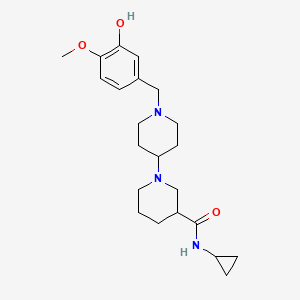 molecular formula C22H33N3O3 B3825555 N-cyclopropyl-1-[1-[(3-hydroxy-4-methoxyphenyl)methyl]piperidin-4-yl]piperidine-3-carboxamide 