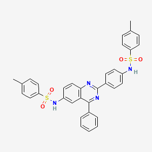molecular formula C34H28N4O4S2 B3825585 4-methyl-N-[4-[6-[(4-methylphenyl)sulfonylamino]-4-phenylquinazolin-2-yl]phenyl]benzenesulfonamide 