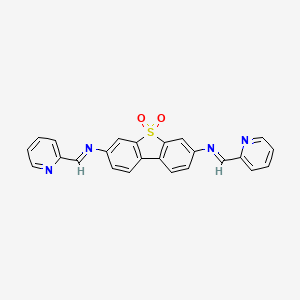 molecular formula C24H16N4O2S B3825609 N-[5,5-dioxo-7-(pyridin-2-ylmethylideneamino)dibenzothiophen-3-yl]-1-pyridin-2-ylmethanimine 