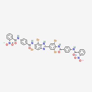 molecular formula C41H24Br4N8O8 B3825682 N-[4-[[2,6-dibromo-4-[5,7-dibromo-6-[[4-[(2-nitrobenzoyl)amino]benzoyl]amino]-1H-benzimidazol-2-yl]phenyl]carbamoyl]phenyl]-2-nitrobenzamide 