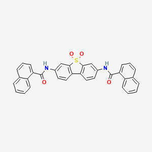 molecular formula C34H22N2O4S B3825690 N-[7-(naphthalene-1-carbonylamino)-5,5-dioxodibenzothiophen-3-yl]naphthalene-1-carboxamide 
