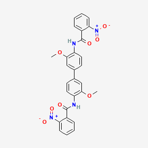 molecular formula C28H22N4O8 B3825708 N-[2-methoxy-4-[3-methoxy-4-[(2-nitrobenzoyl)amino]phenyl]phenyl]-2-nitrobenzamide 