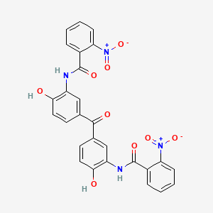molecular formula C27H18N4O9 B3825760 N-[2-hydroxy-5-[4-hydroxy-3-[(2-nitrobenzoyl)amino]benzoyl]phenyl]-2-nitrobenzamide 