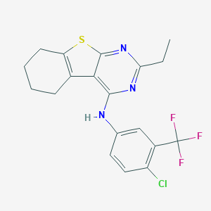 molecular formula C19H17ClF3N3S B382577 N-[4-chloro-3-(trifluoromethyl)phenyl]-2-ethyl-5,6,7,8-tetrahydro[1]benzothieno[2,3-d]pyrimidin-4-amine 