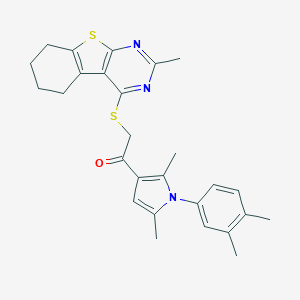 1-[1-(3,4-Dimethylphenyl)-2,5-dimethylpyrrol-3-yl]-2-[(2-methyl-5,6,7,8-tetrahydro-[1]benzothiolo[2,3-d]pyrimidin-4-yl)sulfanyl]ethanone