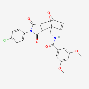 molecular formula C24H21ClN2O6 B3825957 N-[[2-(4-chlorophenyl)-1,3-dioxo-7,7a-dihydro-3aH-4,7-epoxyisoindol-4-yl]methyl]-3,5-dimethoxybenzamide 