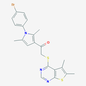 1-[1-(4-Bromophenyl)-2,5-dimethylpyrrol-3-yl]-2-(5,6-dimethylthieno[2,3-d]pyrimidin-4-yl)sulfanylethanone