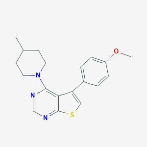 molecular formula C19H21N3OS B382606 5-(4-Methoxyphenyl)-4-(4-methylpiperidin-1-yl)thieno[2,3-d]pyrimidine CAS No. 315709-67-2