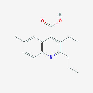 molecular formula C16H19NO2 B3826072 3-Ethyl-6-methyl-2-propylquinoline-4-carboxylic acid 