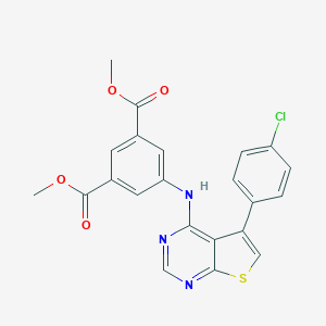 molecular formula C22H16ClN3O4S B382614 Dimethyl 5-{[5-(4-chlorophenyl)thieno[2,3-d]pyrimidin-4-yl]amino}isophthalate 