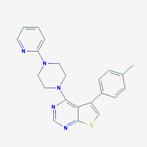 molecular formula C22H21N5S B382618 5-(4-Methylphenyl)-4-(4-pyridin-2-ylpiperazin-1-yl)thieno[2,3-d]pyrimidine CAS No. 315710-09-9