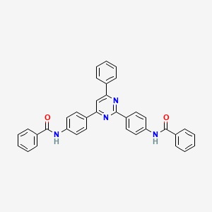 molecular formula C36H26N4O2 B3826224 N-[4-[2-(4-benzamidophenyl)-6-phenylpyrimidin-4-yl]phenyl]benzamide 