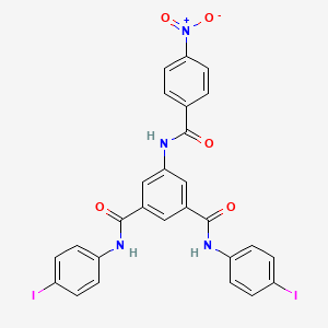 molecular formula C27H18I2N4O5 B3826255 N1,N3-BIS(4-IODOPHENYL)-5-(4-NITROBENZAMIDO)BENZENE-1,3-DICARBOXAMIDE 