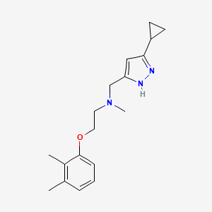 molecular formula C18H25N3O B3826473 N-[(3-cyclopropyl-1H-pyrazol-5-yl)methyl]-2-(2,3-dimethylphenoxy)-N-methylethanamine 