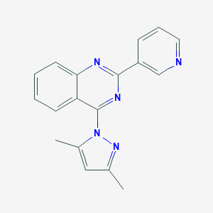 molecular formula C18H15N5 B382664 4-(3,5-dimethyl-1H-pyrazol-1-yl)-2-(3-pyridinyl)quinazoline CAS No. 379241-39-1