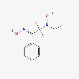molecular formula C12H18N2O2 B3826676 N-ethyl-N-[(1E)-1-hydroxyimino-2-methyl-1-phenylpropan-2-yl]hydroxylamine 