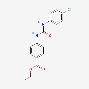 molecular formula C16H15ClN2O3 B3826727 Ethyl 4-{[(4-chlorophenyl)carbamoyl]amino}benzoate 