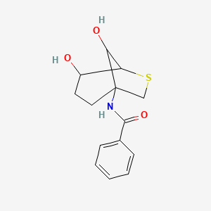 molecular formula C14H17NO3S B3826857 N~1~-(4,8-dihydroxy-6-thiabicyclo[3.2.1]oct-1-yl)benzamide 