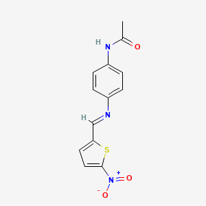 molecular formula C13H11N3O3S B3827023 N-(4-{(E)-[(5-Nitrothiophen-2-yl)methylidene]amino}phenyl)acetamide CAS No. 62128-05-6