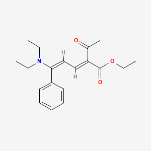 molecular formula C19H25NO3 B3827089 ethyl (2E,4E)-2-acetyl-5-(diethylamino)-5-phenylpenta-2,4-dienoate 