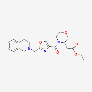 molecular formula C22H27N3O5 B3827172 ethyl 2-[4-[2-(3,4-dihydro-1H-isoquinolin-2-ylmethyl)-1,3-oxazole-4-carbonyl]morpholin-3-yl]acetate 
