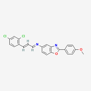 molecular formula C23H16Cl2N2O2 B3827393 N-[(E,2E)-3-(2,4-DICHLOROPHENYL)-2-PROPENYLIDENE]-N-[2-(4-METHOXYPHENYL)-1,3-BENZOXAZOL-5-YL]AMINE 