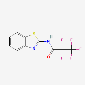 molecular formula C10H5F5N2OS B3827527 N-(1,3-benzothiazol-2-yl)-2,2,3,3,3-pentafluoropropanamide 