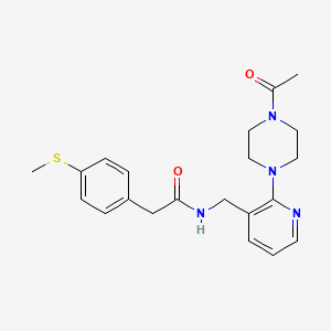 molecular formula C21H26N4O2S B3827579 N-[[2-(4-acetylpiperazin-1-yl)pyridin-3-yl]methyl]-2-(4-methylsulfanylphenyl)acetamide 