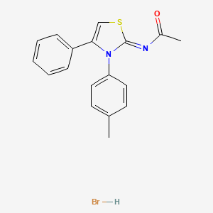 molecular formula C18H17BrN2OS B3827597 N-[3-(4-methylphenyl)-4-phenyl-1,3-thiazol-2-ylidene]acetamide;hydrobromide 