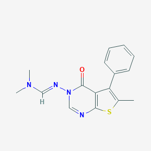 molecular formula C16H16N4OS B382760 N,N-dimethyl-N'-(6-methyl-4-oxo-5-phenylthieno[2,3-d]pyrimidin-3(4H)-yl)imidoformamide 