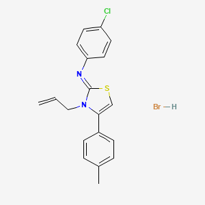 molecular formula C19H18BrClN2S B3827633 N-(4-chlorophenyl)-4-(4-methylphenyl)-3-prop-2-enyl-1,3-thiazol-2-imine;hydrobromide 