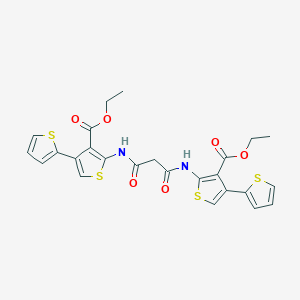 molecular formula C25H22N2O6S4 B382774 N~1~,N~2~-bis(3-(ethoxycarbonyl)-2',5-bithien-2-yl)malonamide 