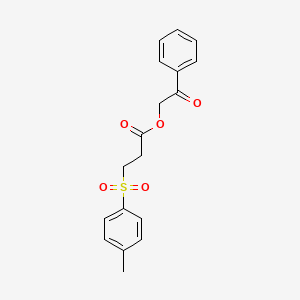 molecular formula C18H18O5S B3827753 Phenacyl 3-(4-methylphenyl)sulfonylpropanoate 