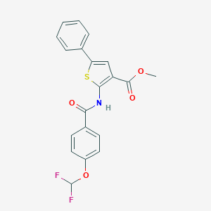 molecular formula C20H15F2NO4S B382776 Methyl 2-[[4-(difluoromethoxy)benzoyl]amino]-5-phenylthiophene-3-carboxylate 