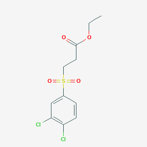molecular formula C11H12Cl2O4S B3827761 Ethyl 3-(3,4-dichlorophenyl)sulfonylpropanoate 